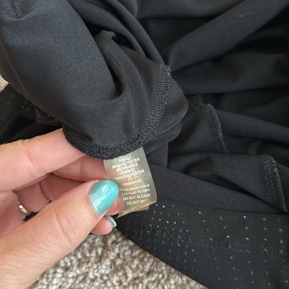 4/$20 Calvin Klein Black Sparkly Cinched Waist V Neck Knee Length Dress Small - Picture 5 of 6